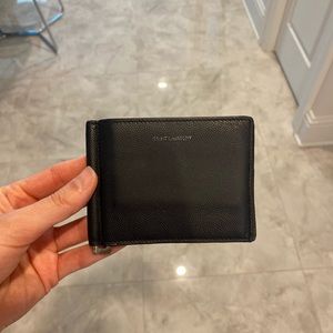 BILL CLIP WALLET GRAIN DE POUDRE EMBOSSED LEATHER